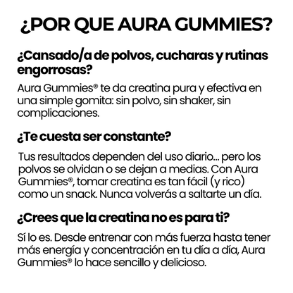 Llévate 2 Aura Gummies® por el precio de 1 – 120 gominolas de creatina