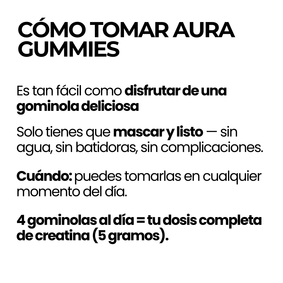 Llévate 2 Aura Gummies® por el precio de 1 – 120 gominolas de creatina